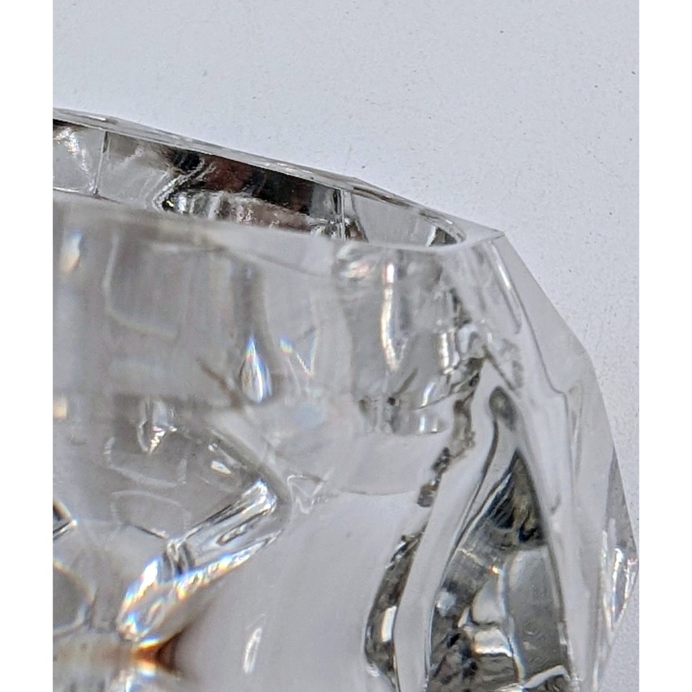 Bleikristall 24% Lead Crystal Diamond Candle Holder Germany Gold Tone Stand - Picture 9 of 16